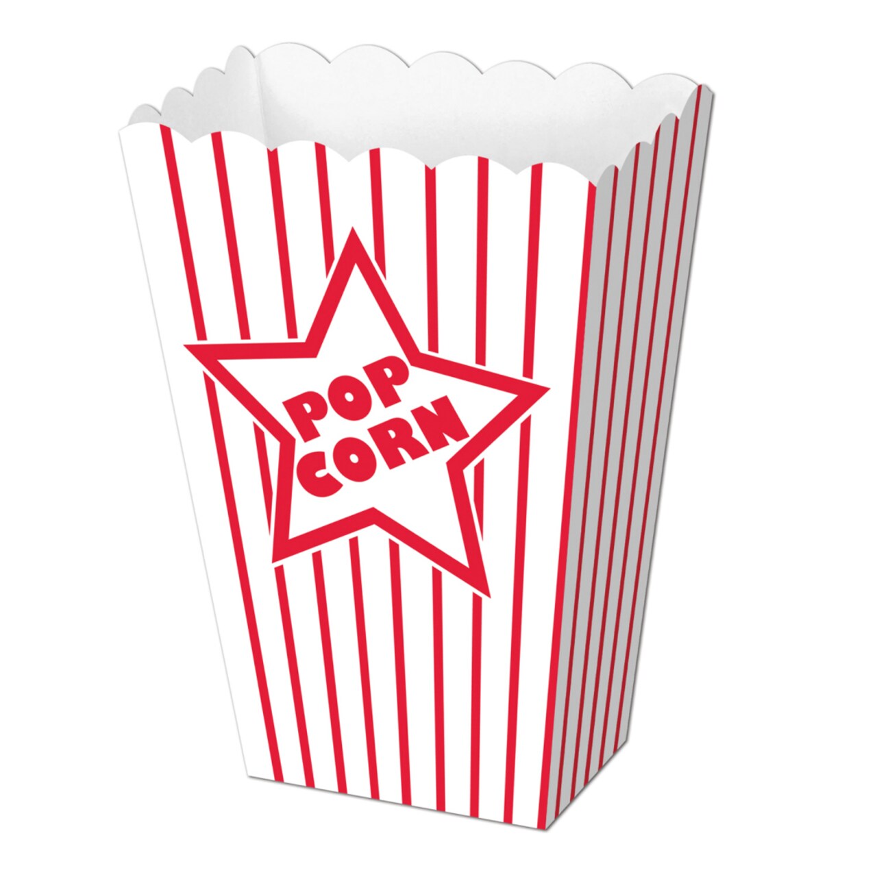 Party Central Club Pack of 96 Red and White Striped Popcorn Movie Night Party Treat Boxes 5.25"